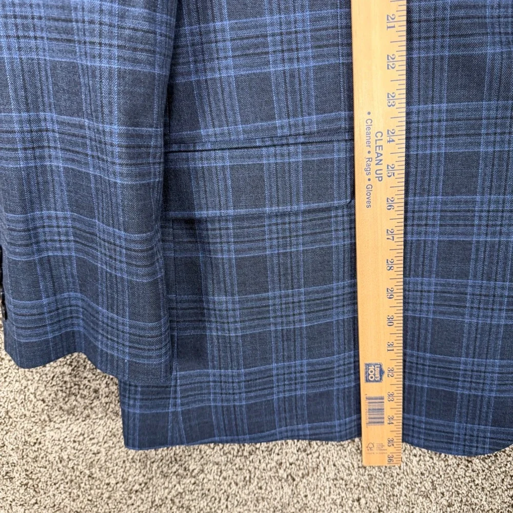 OAK HILL Blazer Mens 3XLT 54-56 Blue Plaid Stretch Fit by DXL Sport Coat Jacket